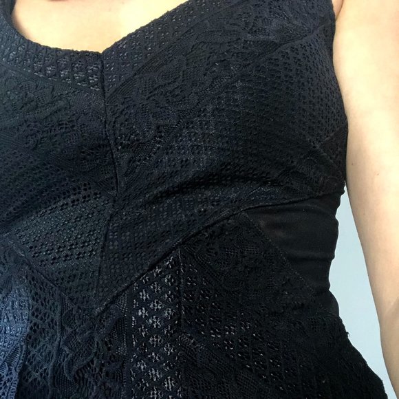 GUESS Black Textured Stretch Cocktail Dress - Picture 3 of 12